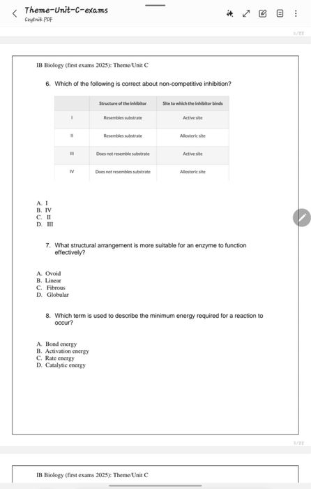 Ćwiczenia IB Biology and Chemistry, Zadania do matury IB, Link do dysk