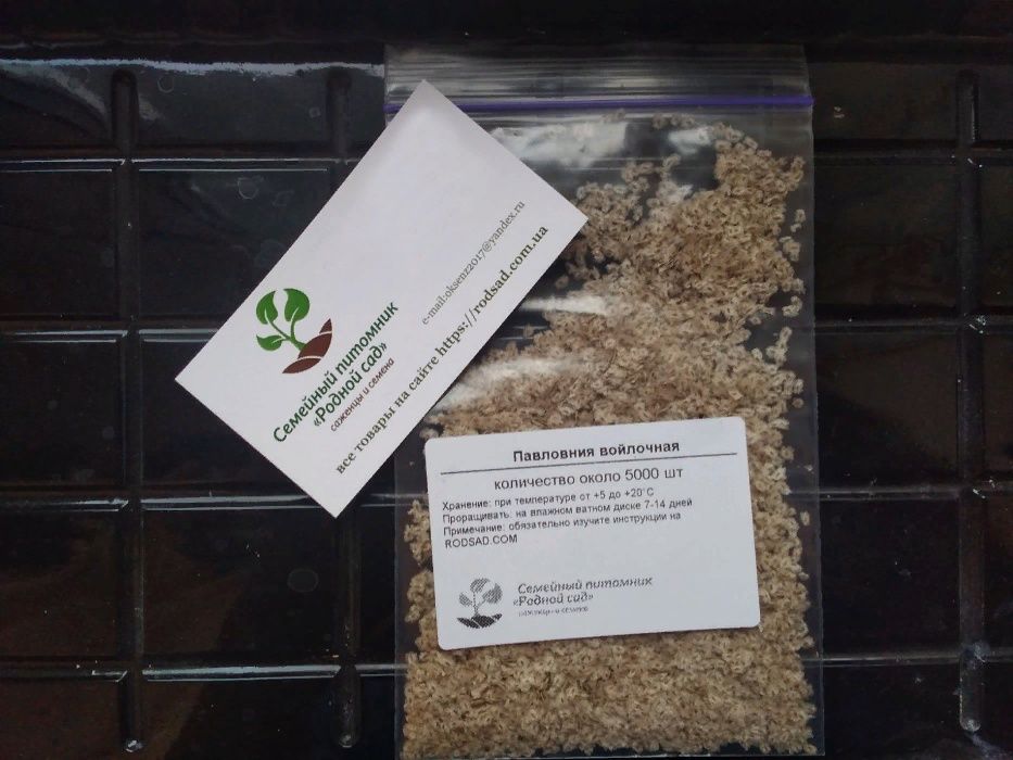 Павловнія повстяна (войлочна) медонос декоративна насіння семена