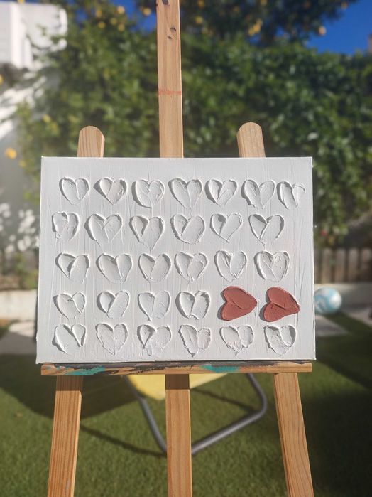 Quadro Corações Texturizados 30x40cm (S. Valentim)