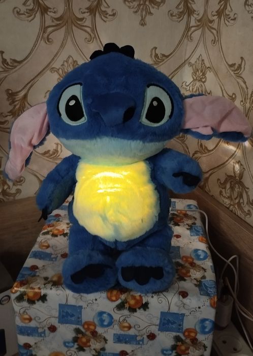 Мягкая игрушка-ночник Дышащий Стич  35 см