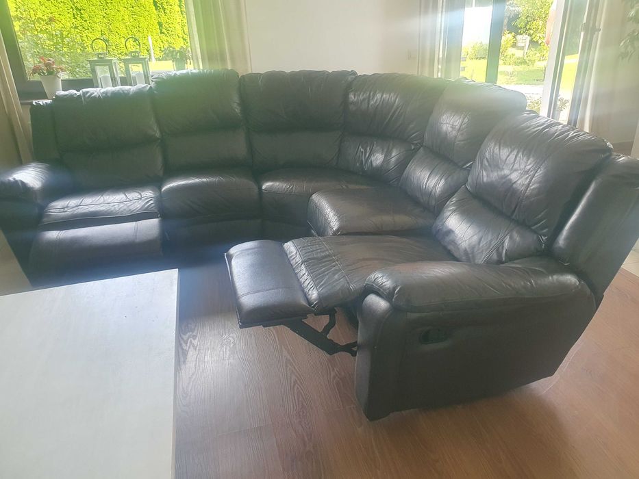 Mega Okazja ! Elegancki i stylowy narożnik skórzany z funkcją relax