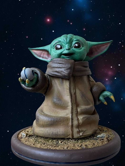 Мініатюра, Фігурка "Grogu", розмір 150 мм, високоякісний 3д друк