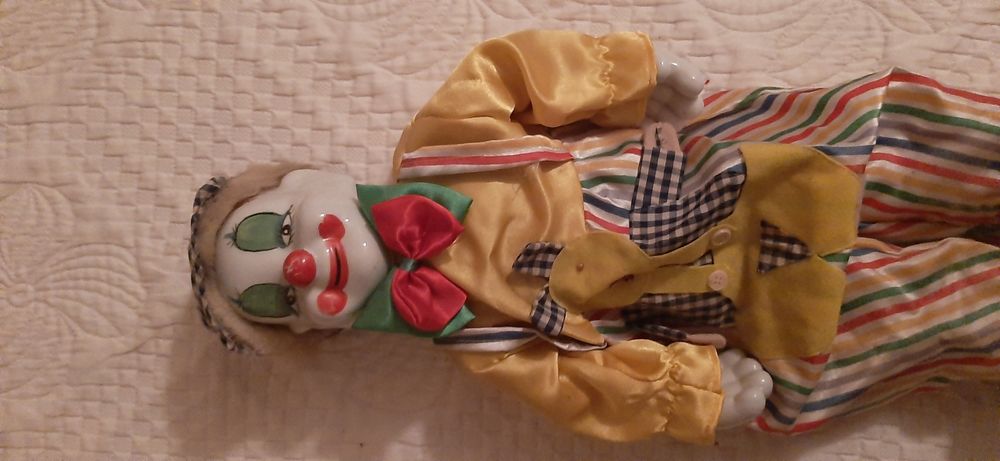 Vintage clown with porcelain face and limbs64737892788481121