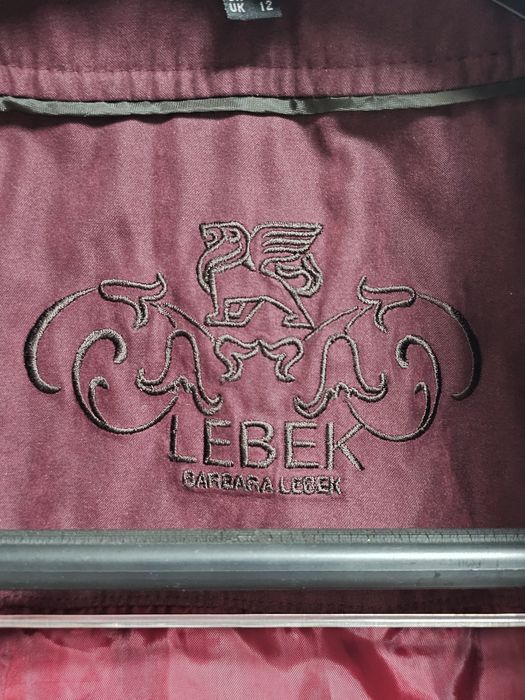 Lebek Barbara płaszcz roz. 38 (M) jesienno-zimowy , bordowy , ocieplan