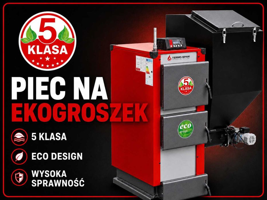 => KOCIOŁ KGS 15 kW z PODAJNIKIEM na EKOGROSZEK | 5 Klasa | EcoDesign | Pleszewski Producent | Dostawa Gratis | Piec na ekogroszek do 140m2