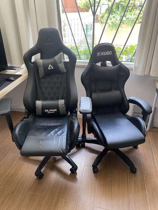 Duas cadeiras gamer + mount de headset + teclado e mouse pad