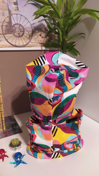 Czapka komin komplet damski