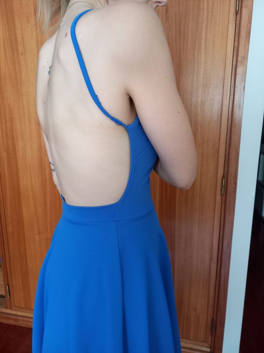 Vestido curto azulão