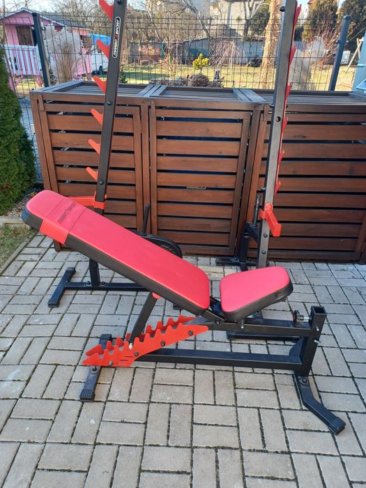 Ławka i Stojaki wielopoziomowe z asekuracją Marbo siłownia