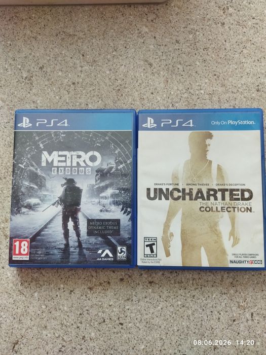 Ігри ps4 Metro exodus і Uncharted collection.