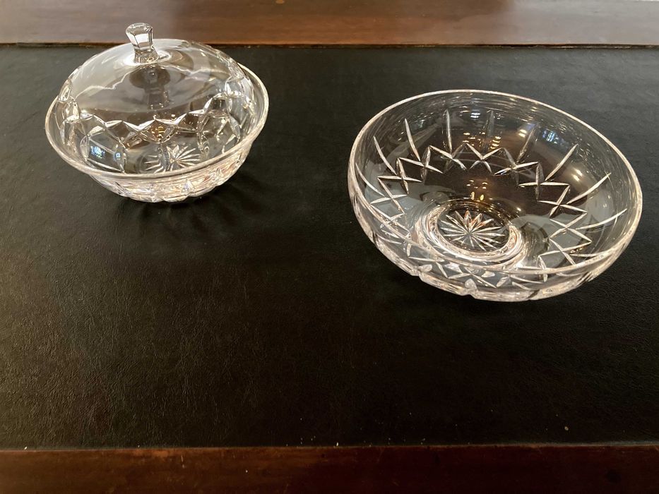 Bomboneira e taça em cristal Atlantis