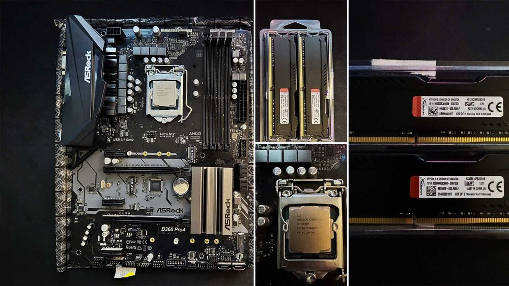 Zestaw ASRock B360 Pro4 + Intel i5-9400F + 16GB HyperX Fury DDR4