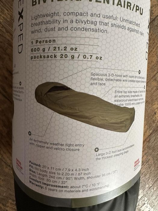 Exped Bivybag VentAir/PU бівуачний мішок