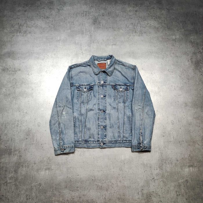 MĘSKA Grubsza Koszula PREMIUM Jeansowa Jeans Denim Przetarcia Retro Levis