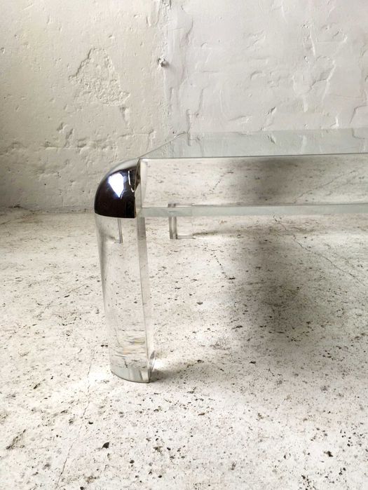 Duży stolik akrylowy lucite Karl Springer lata 70 80 vintage design