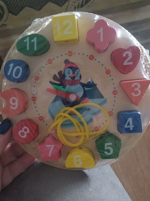 Zegar  drewniany do nauki