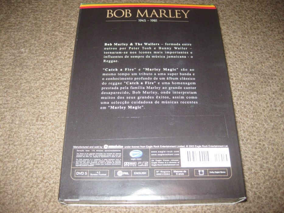 2 DVDs Musicais do Bob Marley "History, Tribute & Music" com Box!