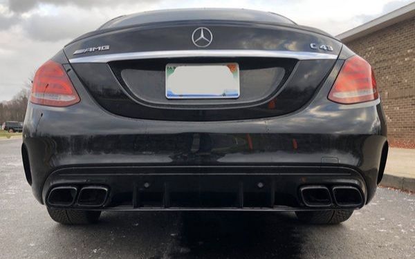 Mercedes W205 C205 Dyfuzor Tylnego Zderzaka Spoilery Czarny Połysk