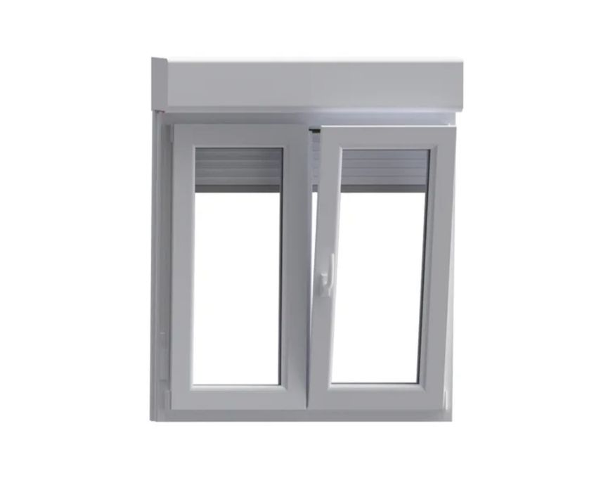 Janela de PVC com Persiana Branca - 117x100cm