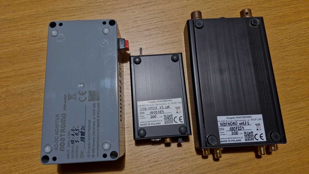 DAC Nostromo Wolf 2 + konwerter USB-SPDiF + zasilacz liniowy + coax