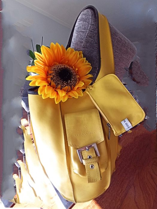 mala amarela em pele Leo Bastida XL