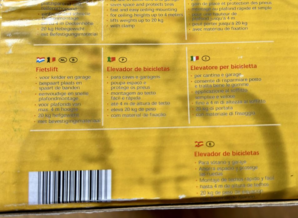 Suporte de bicicleta de tecto (NOVO)