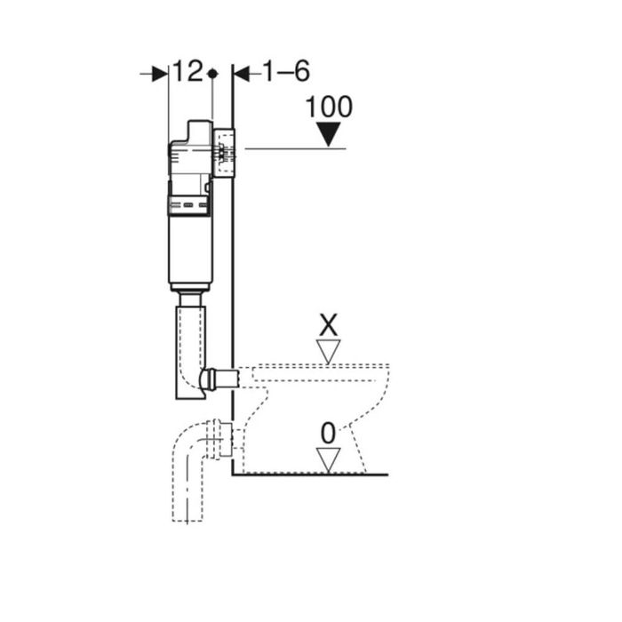 109.100.00.1 Geberit Delta Бачок прихованого монтажу