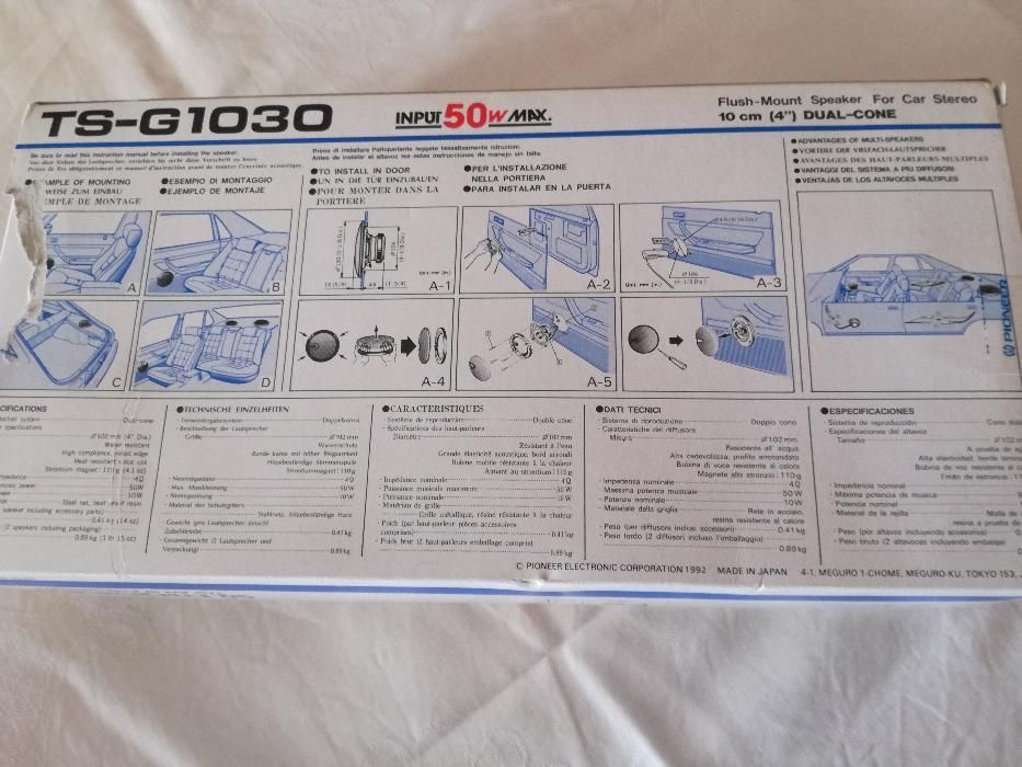 Colunas altifalante PIONEER p/carro