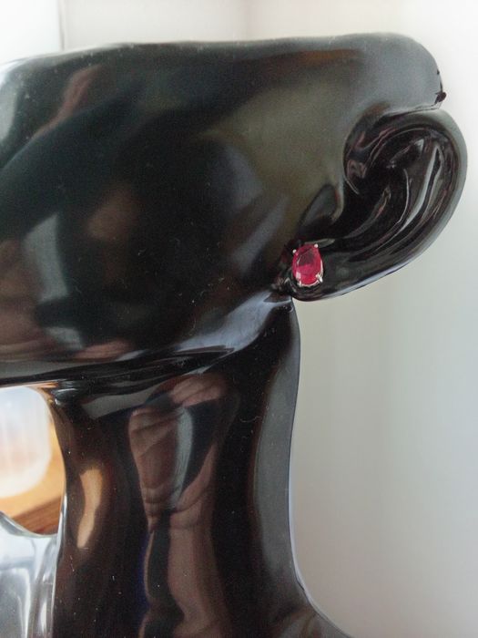 Brincos em Prata com Rubis Naturais Certificados