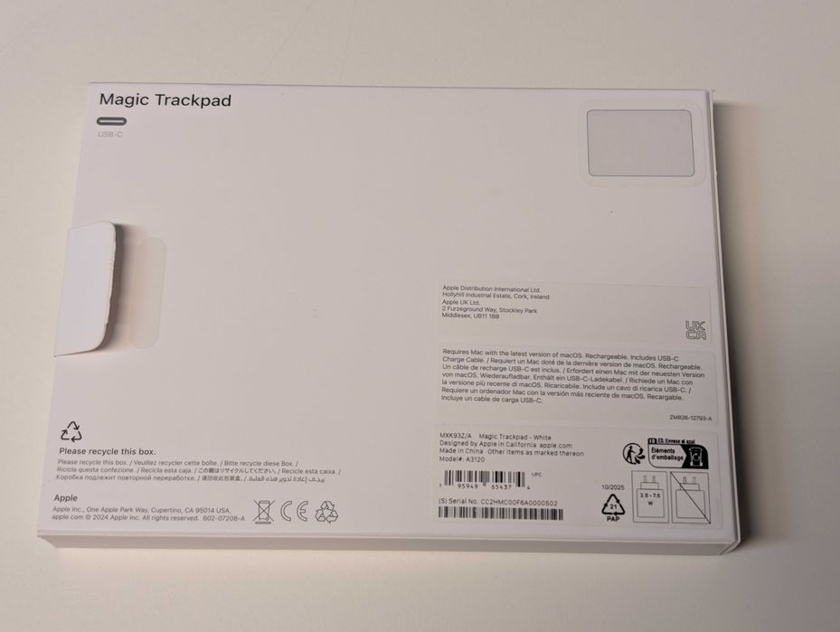 Apple Magic Trackpad (A3120, white/branco)