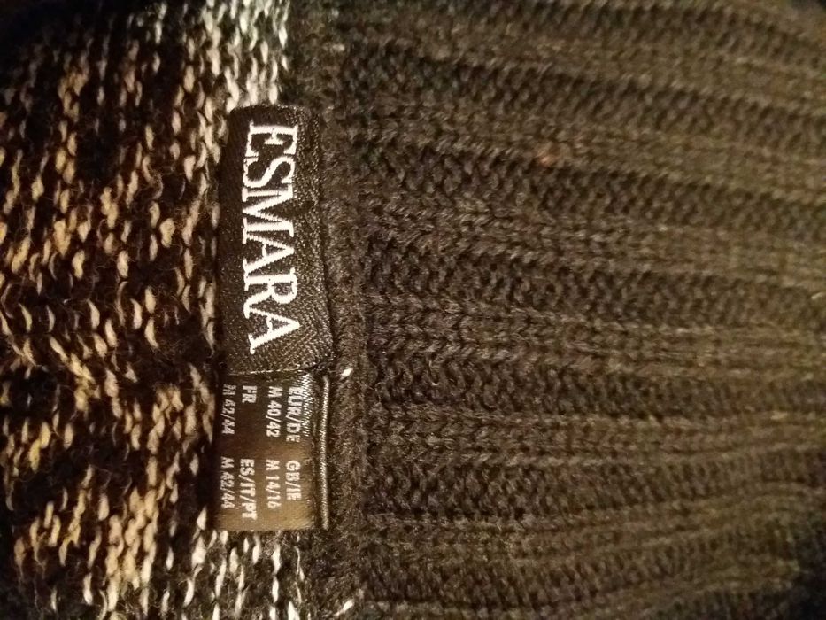 Szaro-czarny bezrękawnik sweter Esmara 38 M