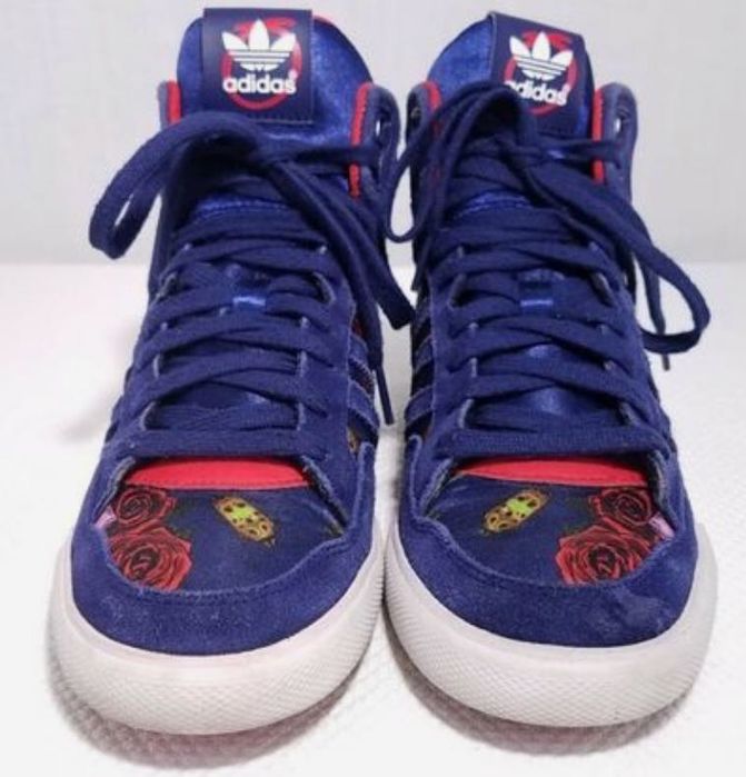 Adidas ORIGINALS EXTABALL  RITA ORA M19066, skóra zamsz, kwiaty