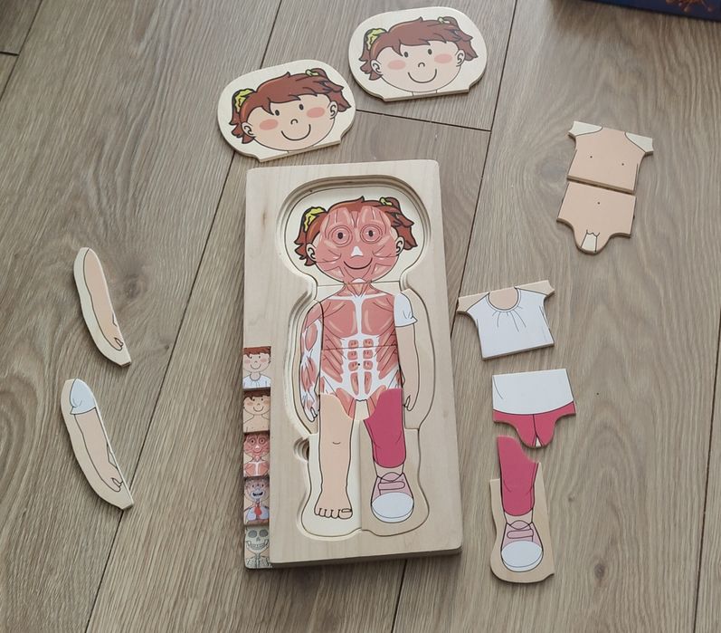 Puzzle edukacyjne, drewniane, ludzkie ciało