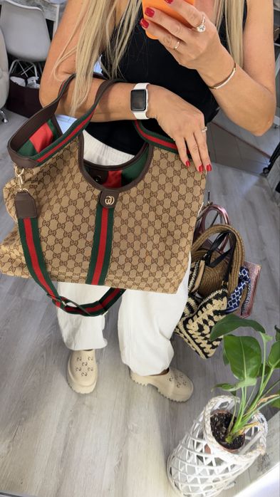Сумка плетена пляжна соломяна ysl