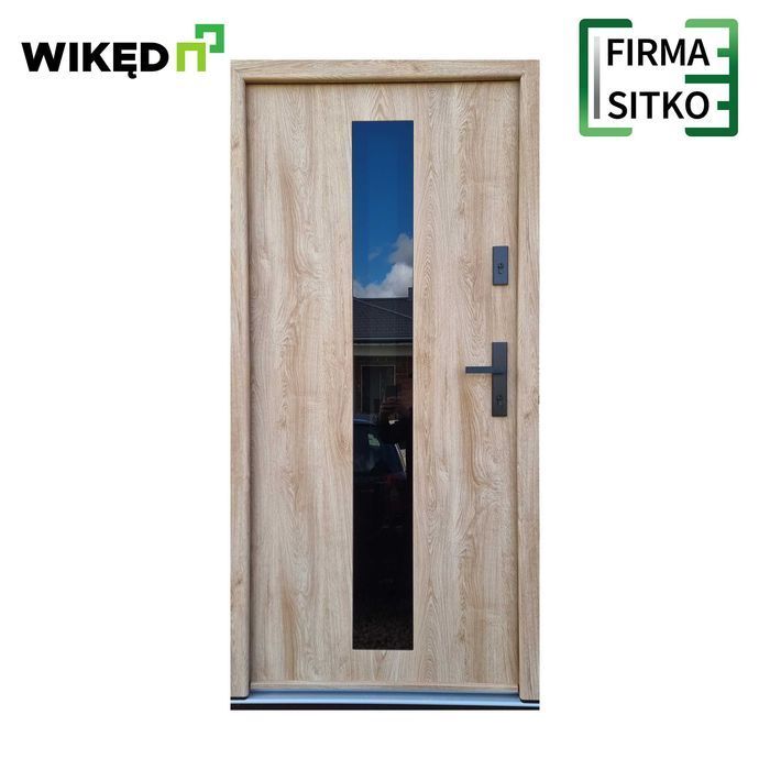 Drzwi Zewnętrzne WIKĘD Optimum Termo 76mm wzór GD01A z montażem
