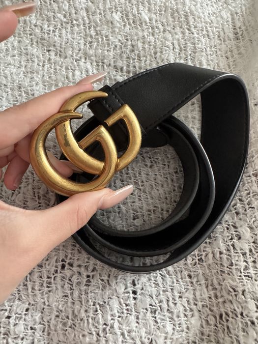 Czarny skórzany Pasek Gucci