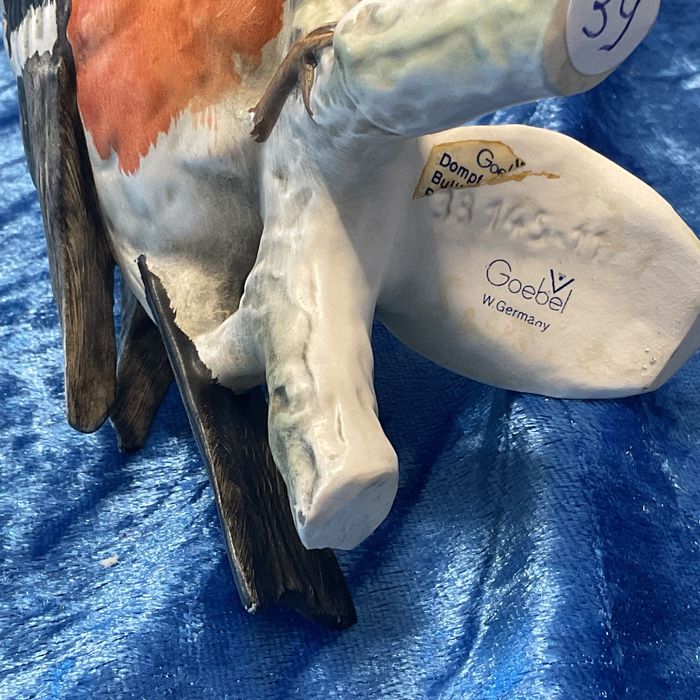 Ave porcelana pintura manual 13 cm