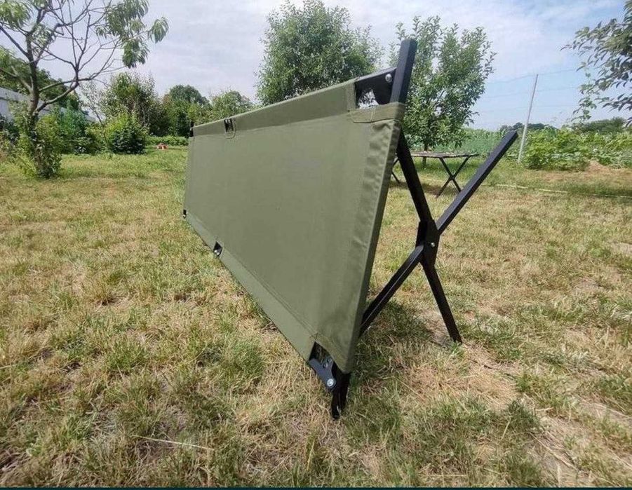 Раскладушка стальная усиленная ліжко армійське розкладне до 260кг хаки