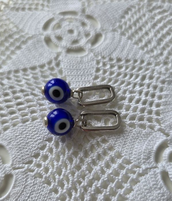 Kolczyki oko proroka evil eye nazar szkło earrings