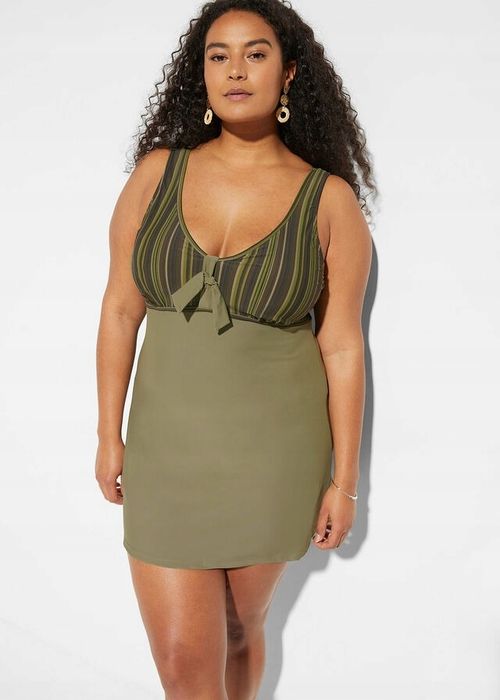 B.P.C długie tankini khaki z figami ^38