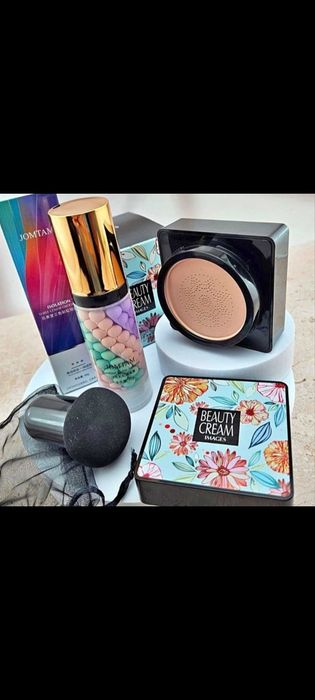 Популярна трьохкольорова база під макіяж і кушон.Ціна найнижча