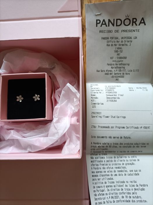 Brincos Sparkling flowers stud Pandora