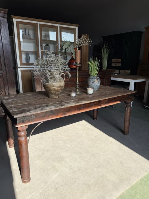 STÓŁ DREWNIANY egzotyczny palisander kolonialny taras rustykalny 185