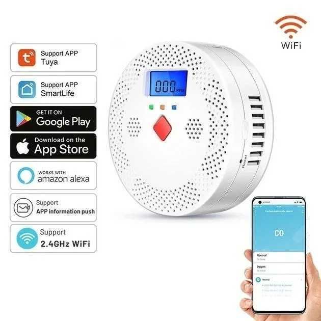 Розумний датчик детектор чадного газу WiFi із сигналізацією