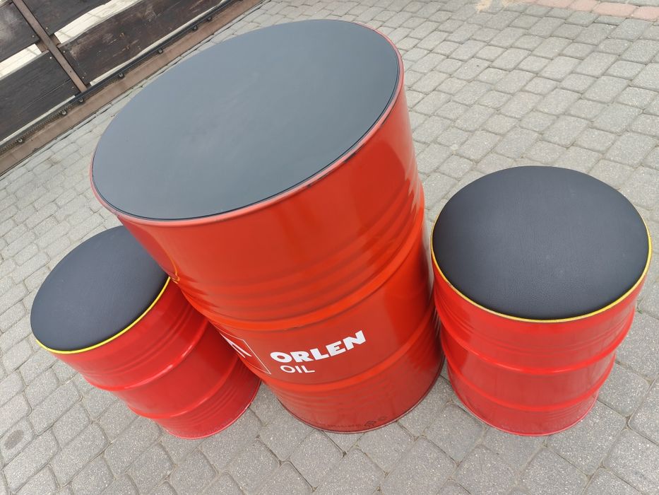 Meble z beczek zestaw