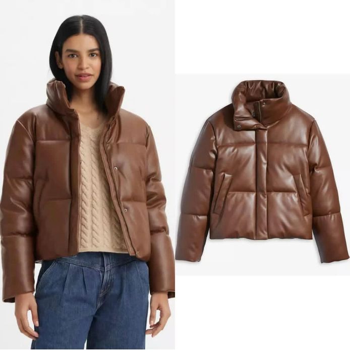 -45 Куртка Levi's L M жіноча екошкіра Л пуховик Levis куртка зимова