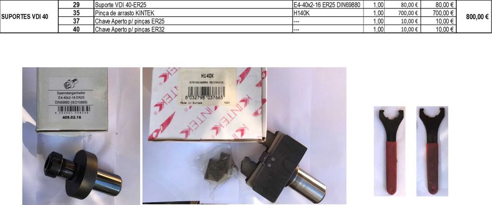 Suportes VDI40 Torno para CNC