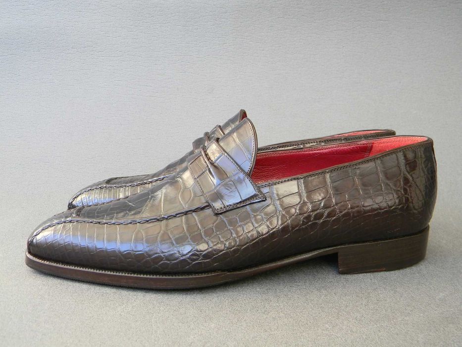 Шикарні туфлі, лофери із крокодила Feru, Італія як  Kiton чи Brioni