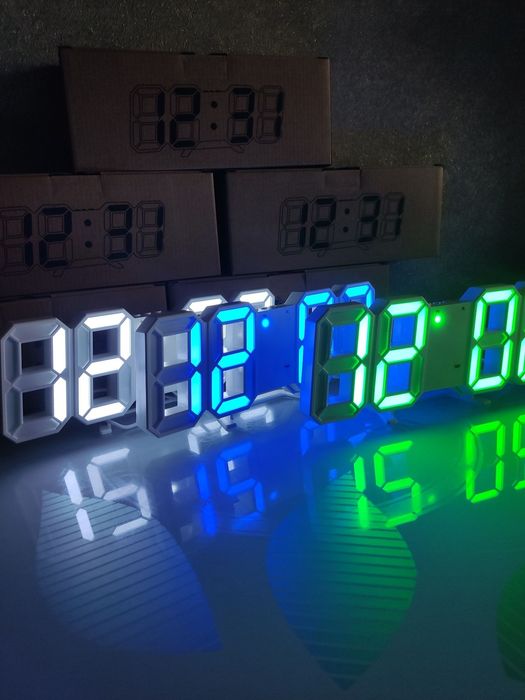 Led годинник 3d електронний цифровий часы настінні