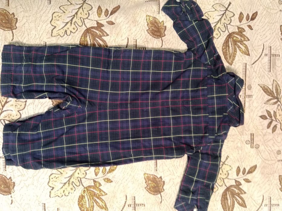 Комбінезон боді Ralph Lauren baby boy green navy red plaid  з довгими